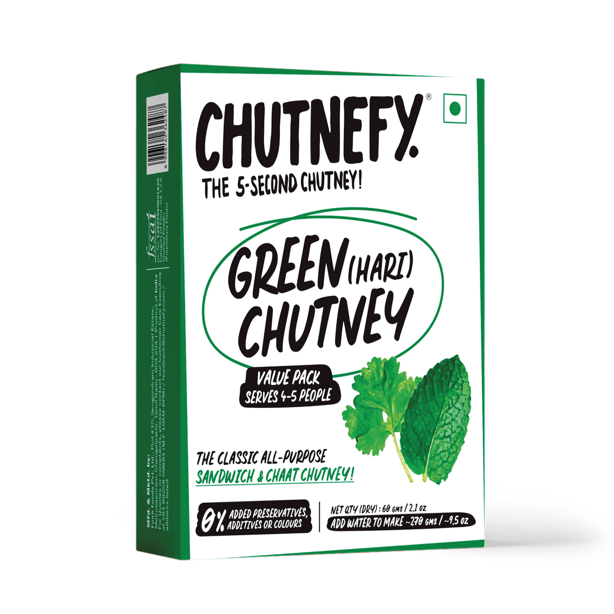 Green (Hari) Chutney | Value Pack | Serves 4-5 | Home Style Delicious & Ready-to-Eat Chutneys