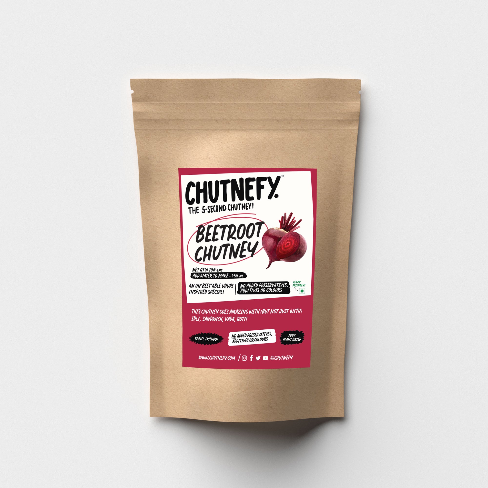 Beetroot Chutney | Udupi Inspired Special | Medium Spicy | 250g (makes ~1000ml chutney)