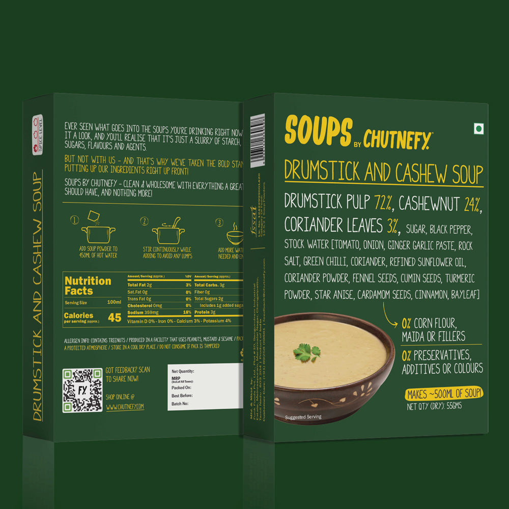 Drumstick & Cashew Soup | 10X More Veggies | Serves 4 | Zip-Lock Pack