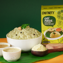 Ghee Pongal [with Coconut Chutney & Sambar]