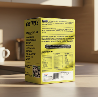 Ghee Pongal [with Coconut Chutney & Sambar]