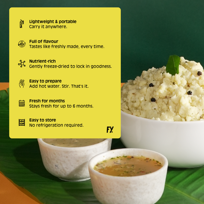 Ghee Pongal [with Coconut Chutney & Sambar]