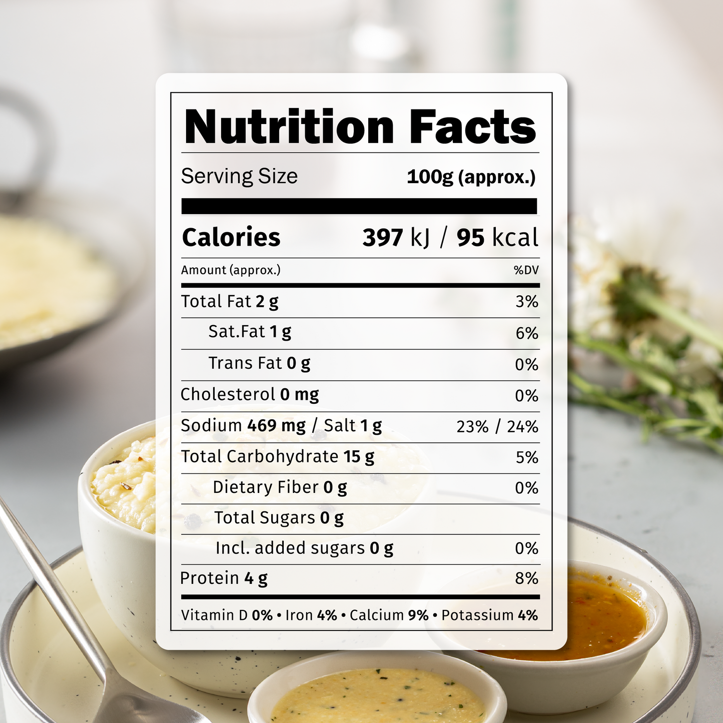 Ghee Pongal [with Coconut Chutney & Sambar]