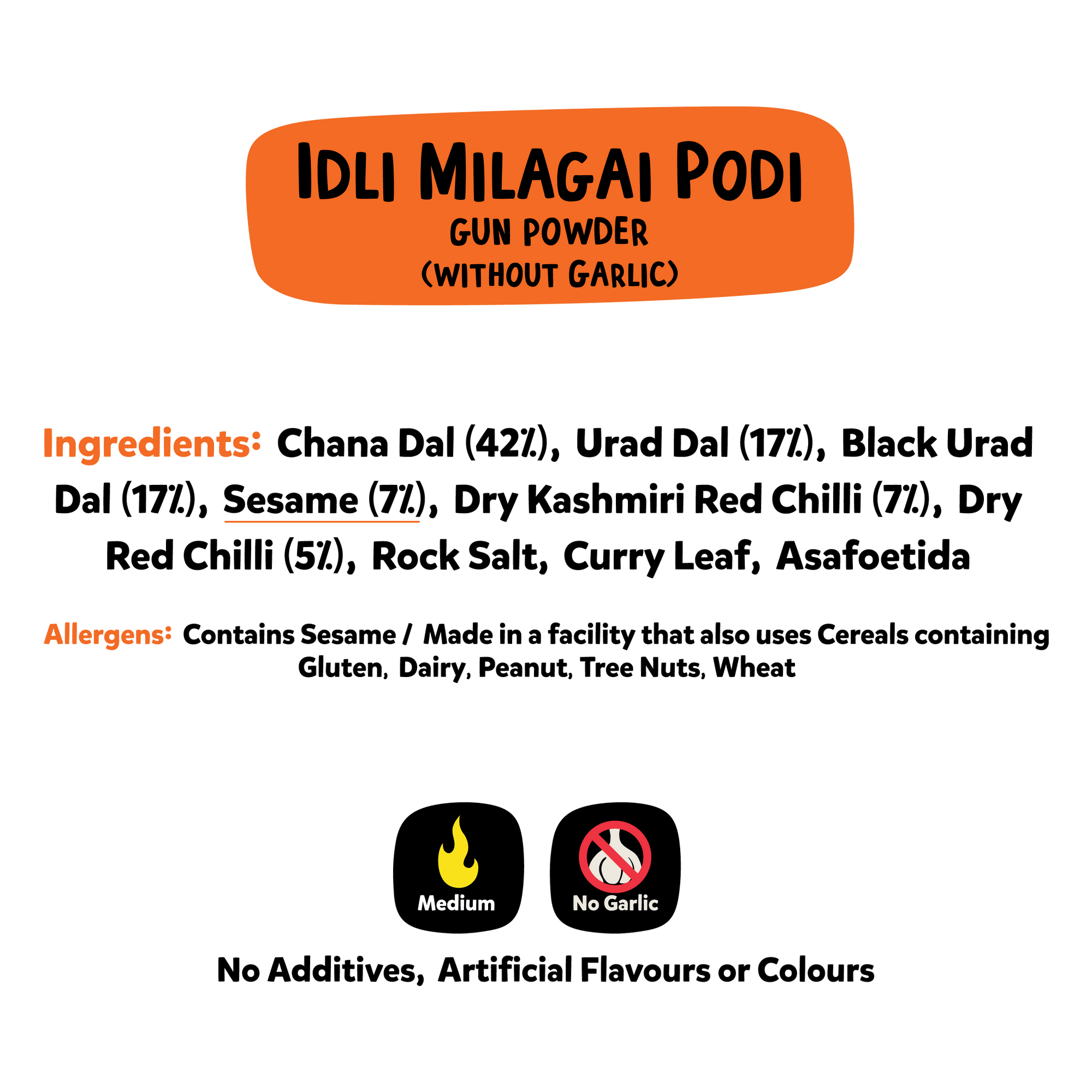 Idli Milagai Podi (WITHOUT GARLIC) | 100% Authentic Gunpowder | 25% Off