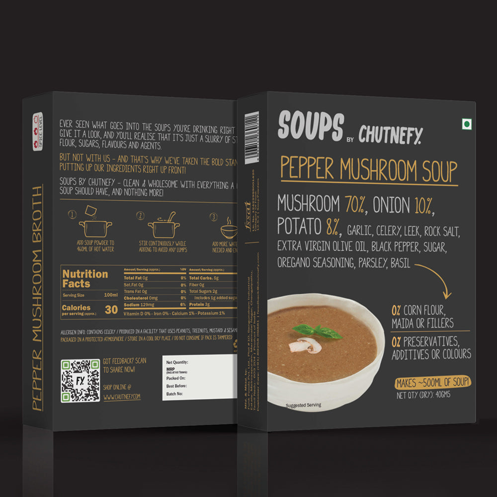 Pepper Mushroom Soup | 10X More Veggies | Serves 4 | Zip-Lock Pack