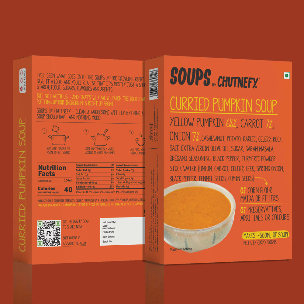 Curried Pumpkin Soup | 10X More Veggies | Serves 4 | Zip-Lock Pack