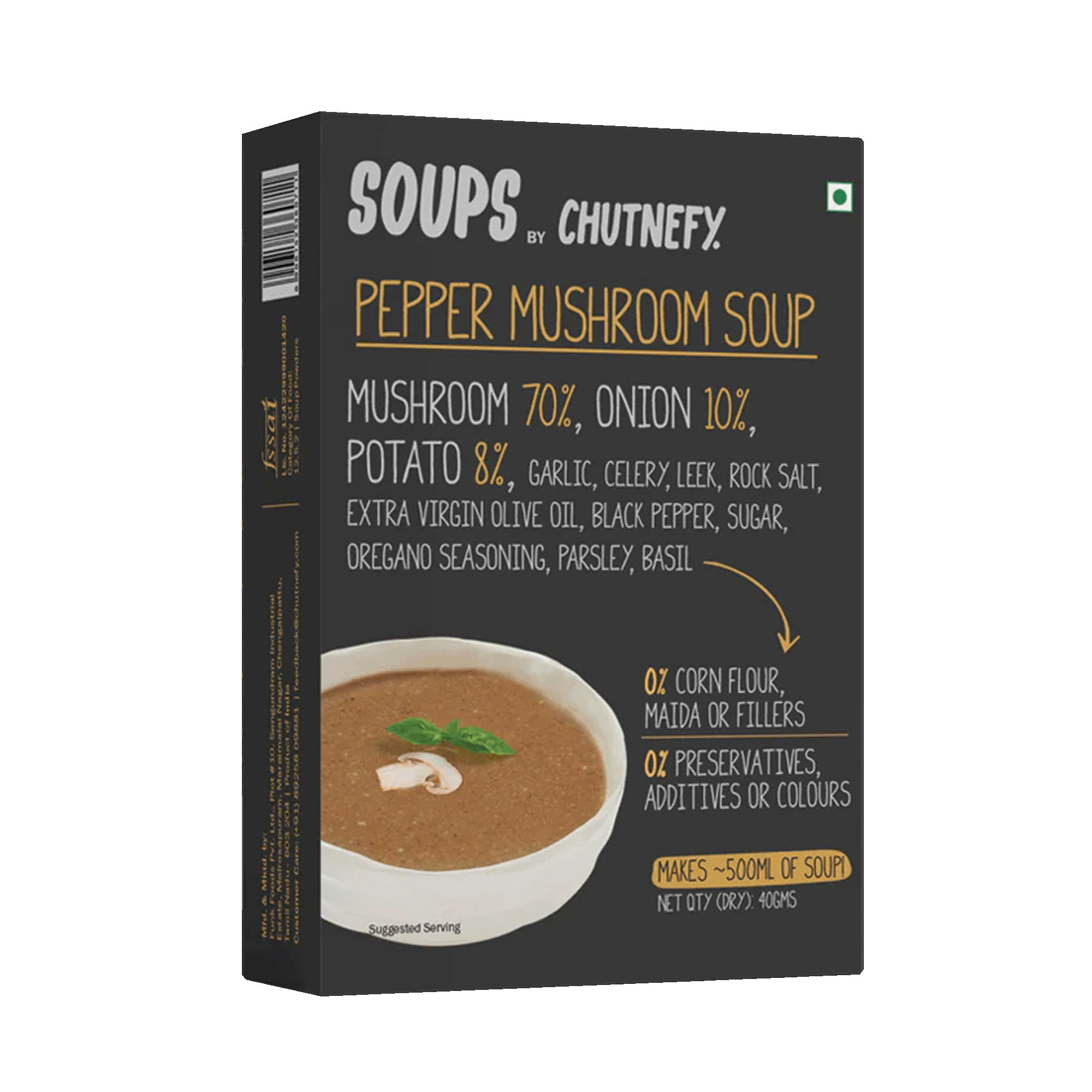 Pepper Mushroom Soup | 10X More Veggies | Serves 4 | Zip-Lock Pack | 35% Off