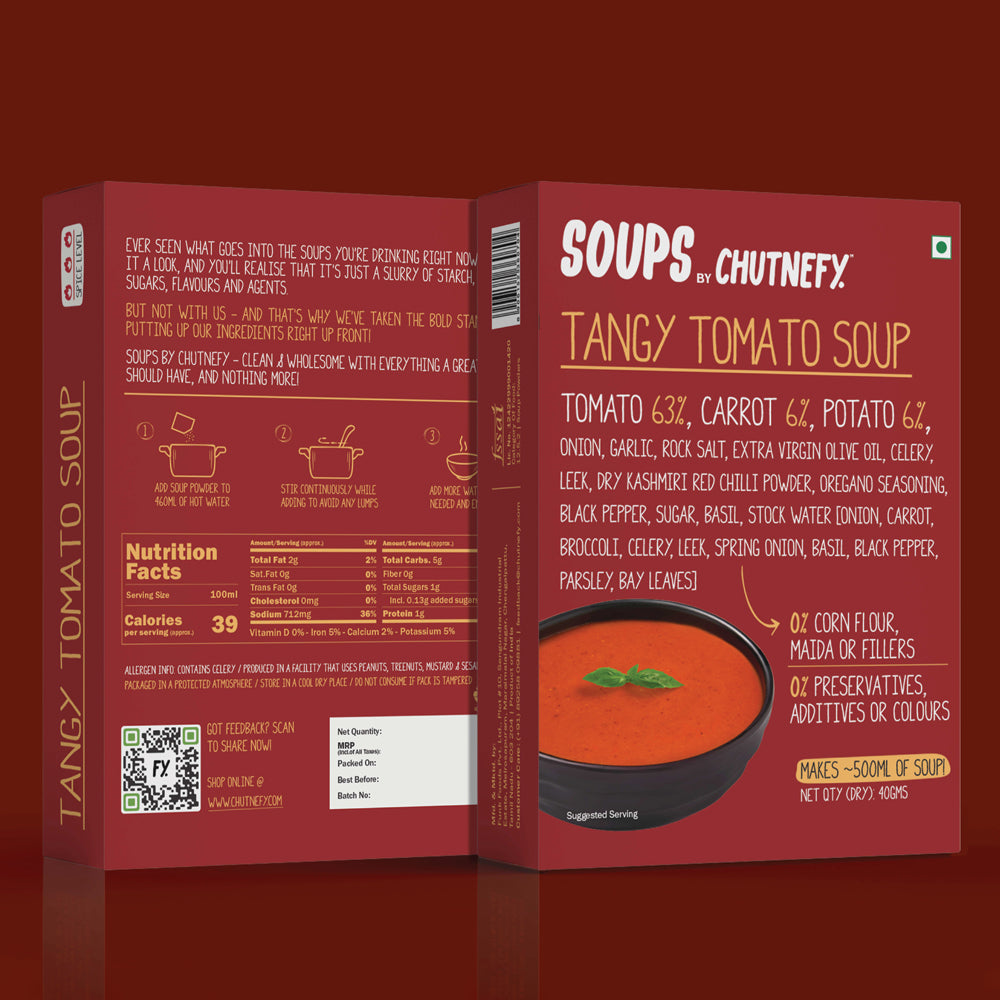 Tangy Tomato Soup | 10X More Veggies | Serves 4 | Zip-Lock Pack
