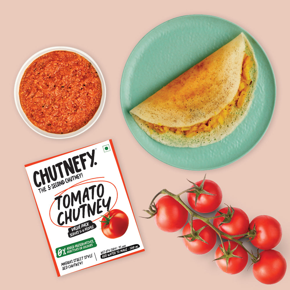 Tomato Chutney | Madras Style | Medium Spicy | Serves 5 to 6