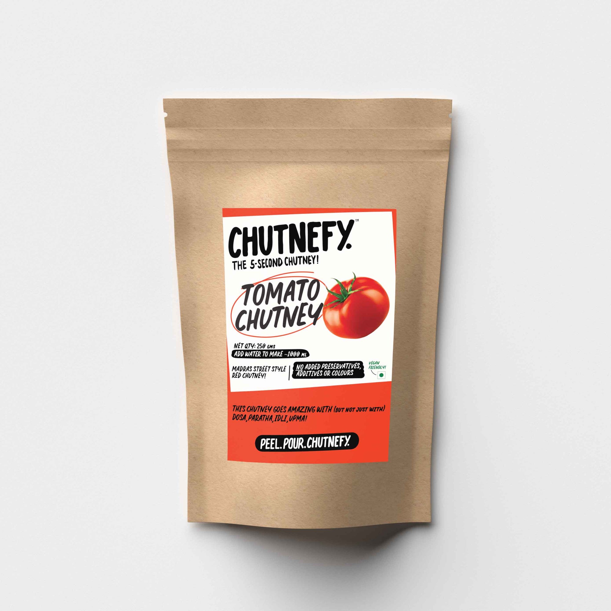 Tomato Chutney | Madras Style | Medium Spicy | 250g  (makes 1000 ml chutney)