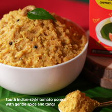 Tomato Pongal [with Coconut Chutney & Sambar]